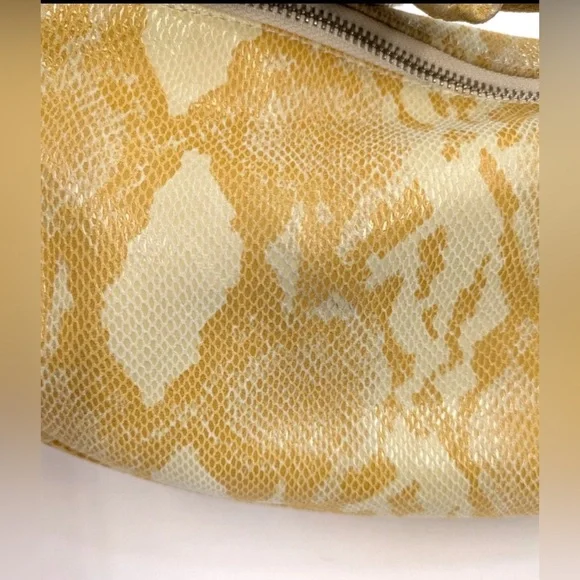 BY FAR Cush Leather Hobo Bag Snakeskin Pattern Zip Closure EUC - Picture 7 of 11